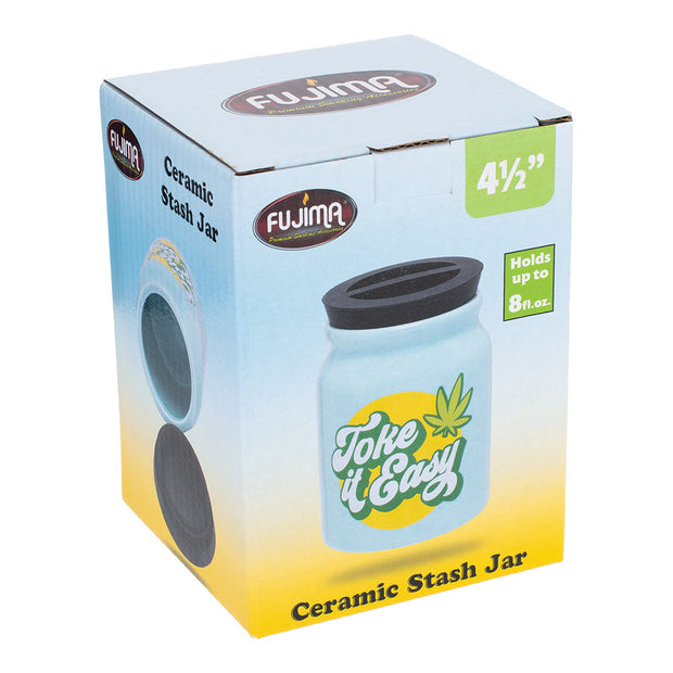 Fujima Happy Hemp Ceramic Stash Jar | 4.5" - Headshop.com