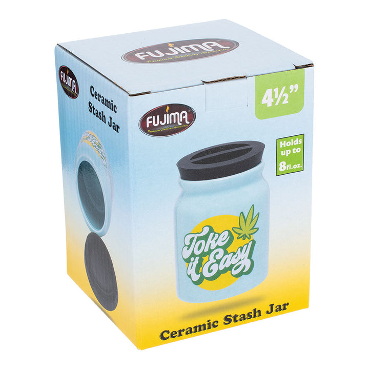 Fujima Happy Hemp Ceramic Stash Jar | 4.5" - Headshop.com
