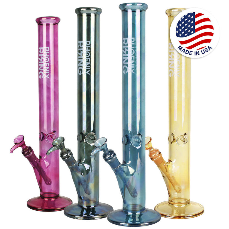 Phoenix Rising Shine Tall Straight Water Pipe-18"/14mm F/Color Vary - Headshop.com