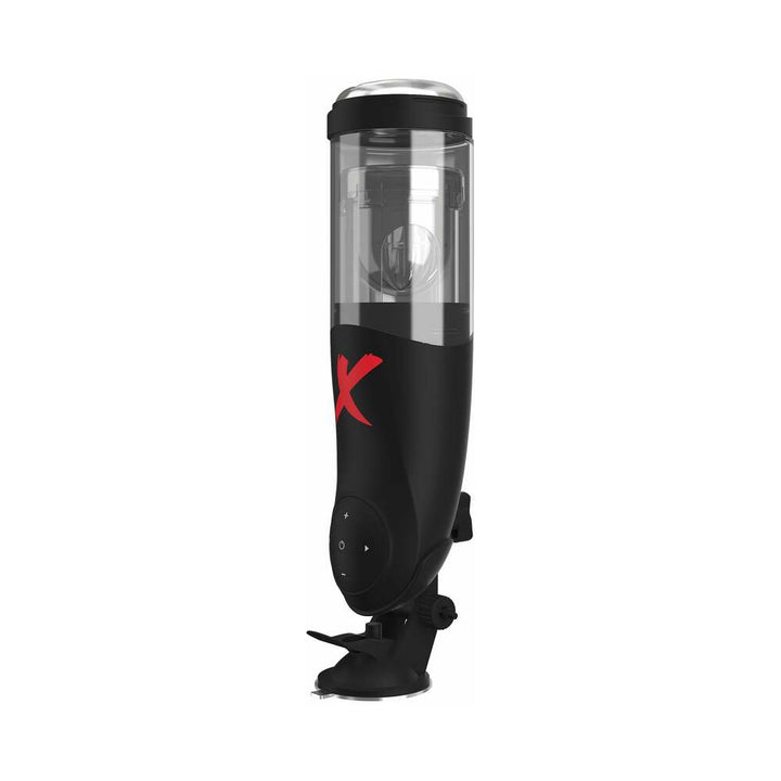PDX Elite Deluxe Mega-Bator Rotating Thrusting Masturbator Clear/Black - Headshop.com