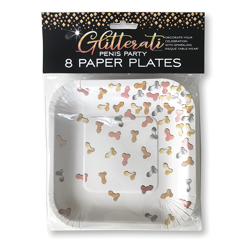 Glitterati Penis Party Paper Plates 8-Pack - Headshop.com