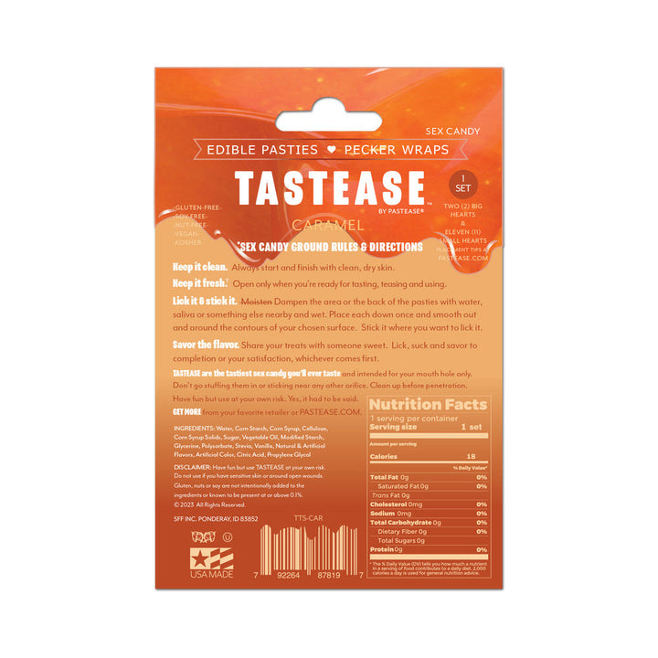 Tastease by Pastease Caramel Candy Edible Pasties & Pecker Wraps - Headshop.com