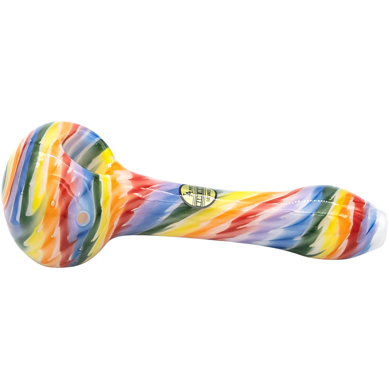 LA Pipes Rainbow Tie-Dye Glass Spoon Pipe on White - Headshop.com
