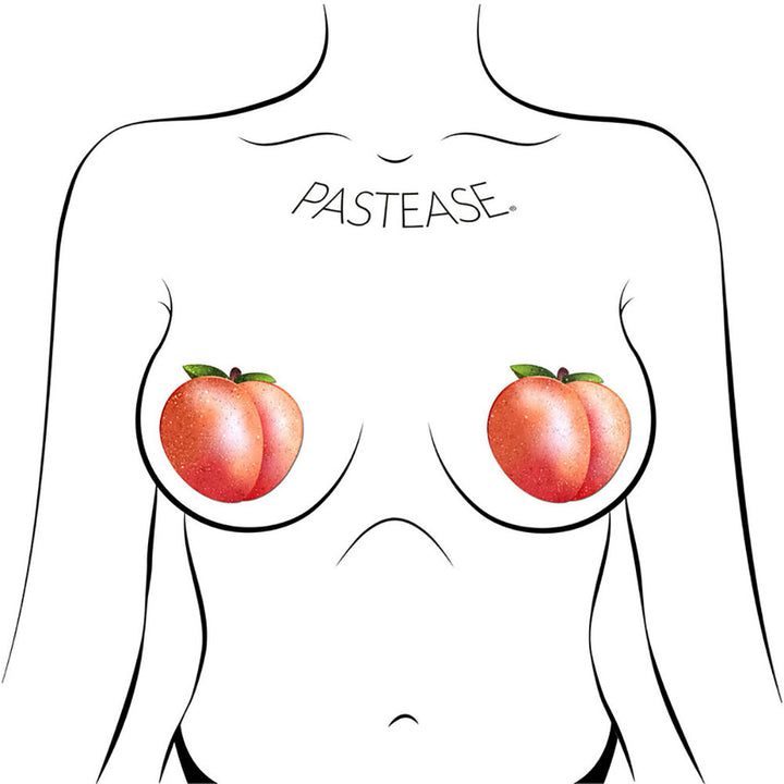 Pastease Peach: Fuzzy Sparkling Georgia Peaches Nipple Pasties - Headshop.com