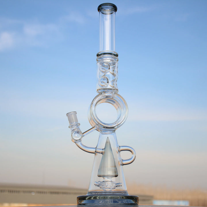 18.5" Recycler Style Donut Percolator Glass Water Pipe - Headshop.com