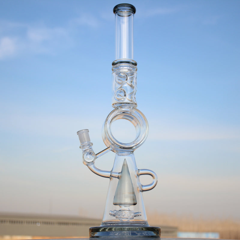 18.5" Recycler Style Donut Percolator Glass Water Pipe - Headshop.com