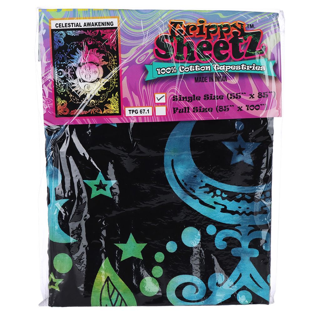 Trippy Sheetz Celestial Awakening Tapestry - 55"x85" - Headshop.com