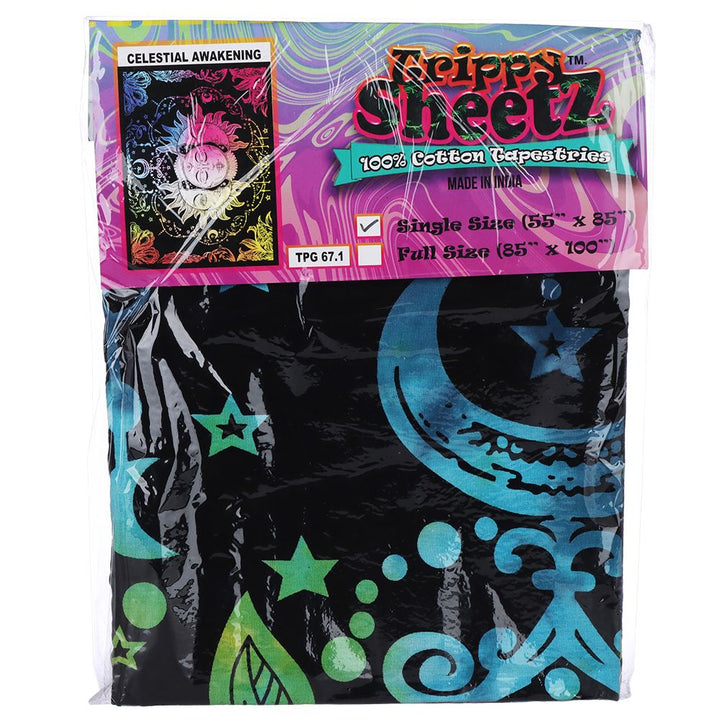 Trippy Sheetz Celestial Awakening Tapestry - 55"x85" - Headshop.com