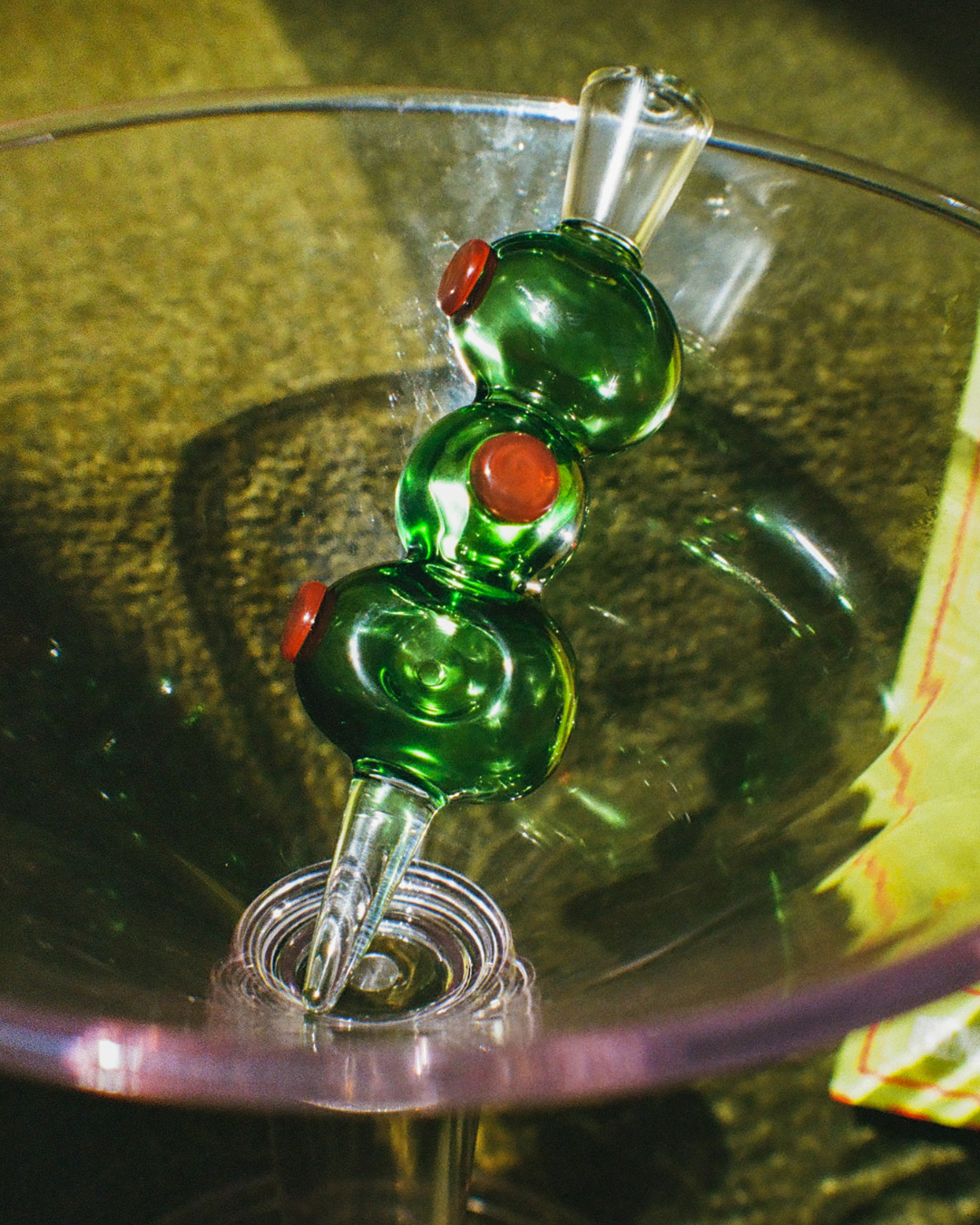 Go Easy Dirty Olive Glassware Spoon Pipe - Headshop.com