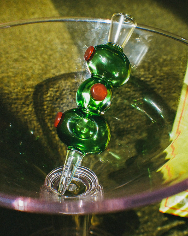 Go Easy Dirty Olive Glassware Spoon Pipe - Headshop.com