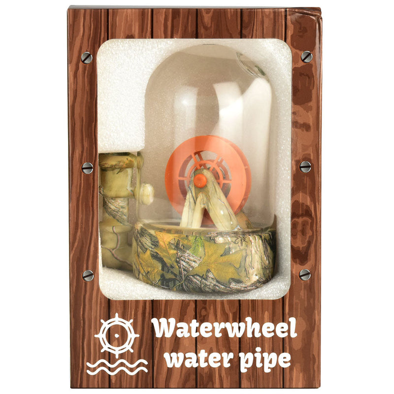 Waterwheel Bell Jar Water Pipe - 6"/14mm F/Designs Vary - Headshop.com