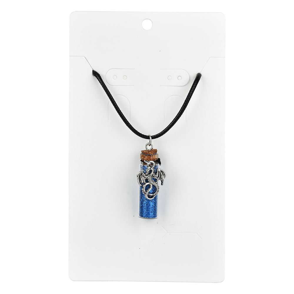 Pewter Pendant Glitter Bottle Necklace | 11.5" - Headshop.com