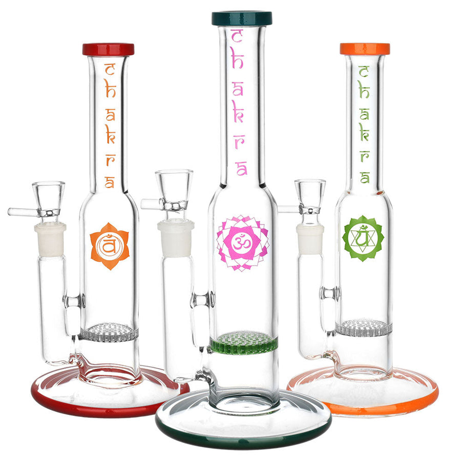 Radiant Chakra Water Pipe - 9" / 14mm F / Colors Vary - Headshop.com