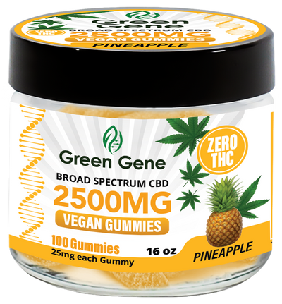 Green Genie CBD Vegan Pectin Infused Gummies w/ B12 Vitamins (625MG - 2500MG) - Headshop.com