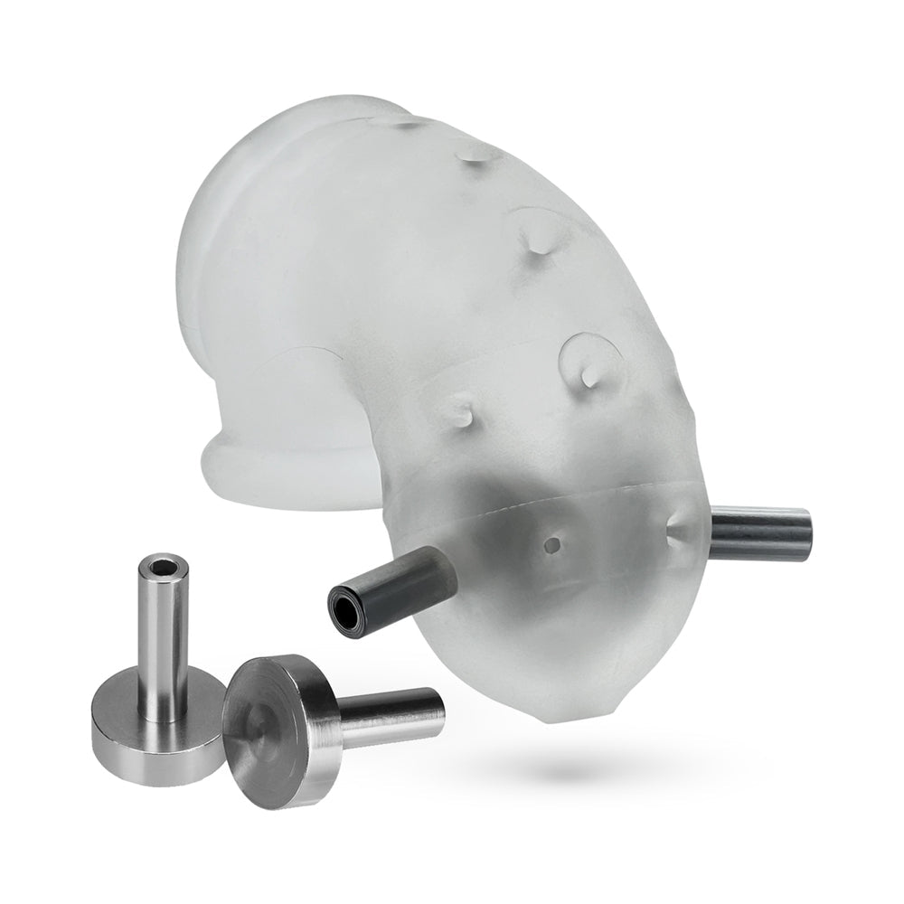 OxBalls Airlock Electro Air-Lite Vented Chastity Clear Ice - Headshop.com