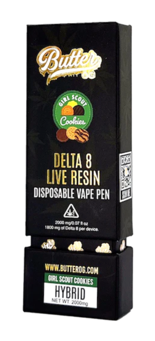 Butter OG Delta 8 Live Resin Disposable Vape 2G - Girl Scout Cookies (Indica) - Headshop.com