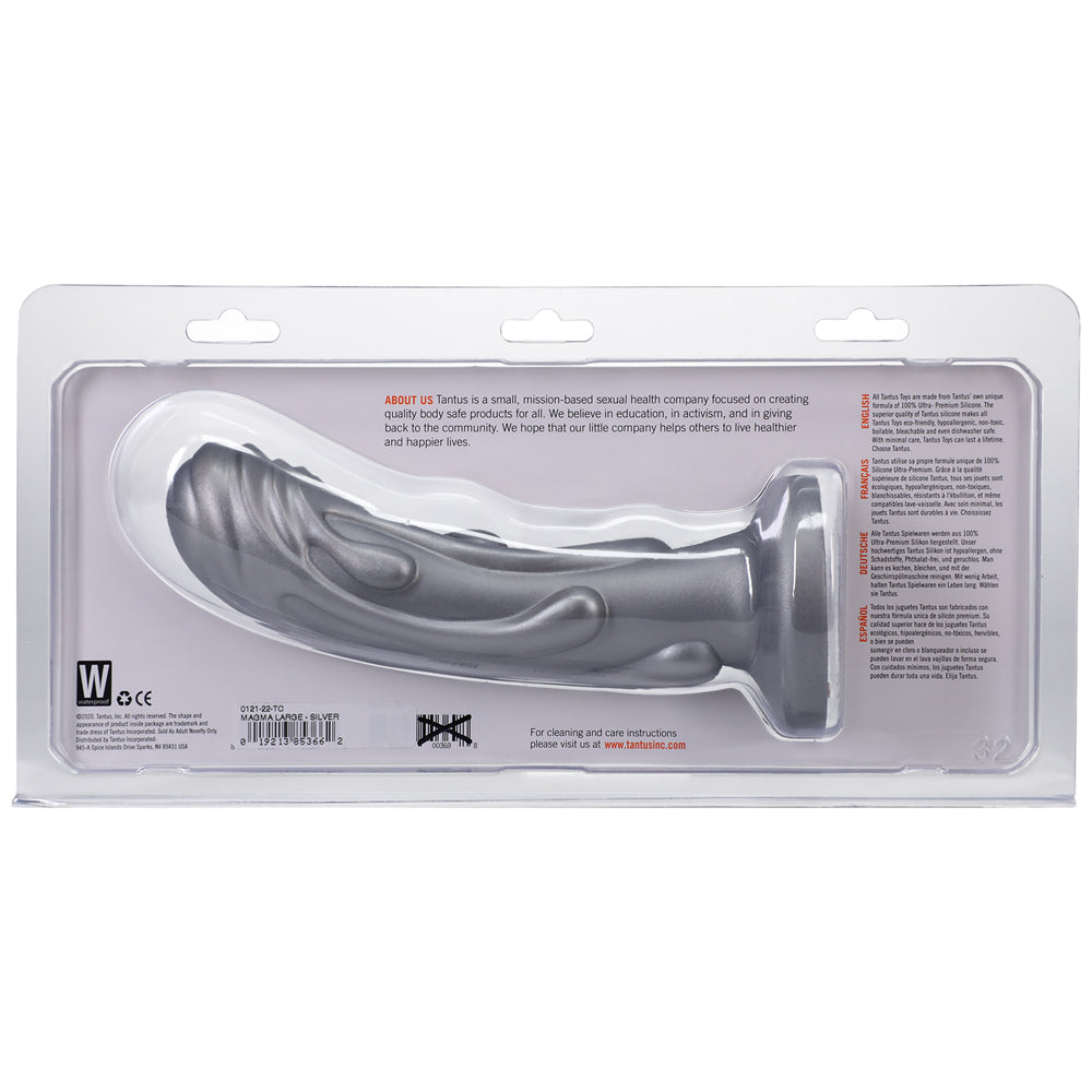 Tantus Magma 7 in. Fantasy Dildo Medium-Firm Silver - Headshop.com