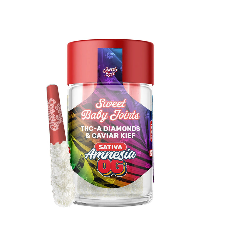 Sweet Lyfe Baby Joints THC-A Diamonds & Caviar Kief - Amnesia OG - Sativa - Headshop.com