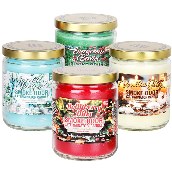 12CT BOX - Smoke Odor Exterminator Candles - Holiday Mix / 13oz