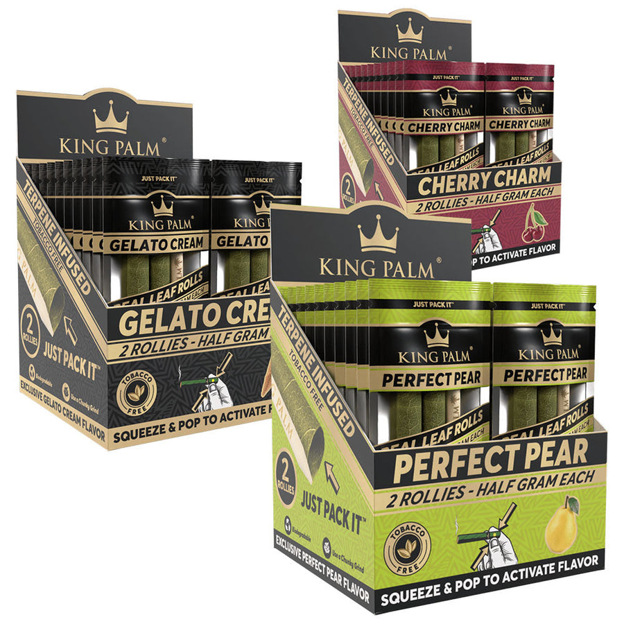 King Palm Hand Rolled Leaf | 2pk | Rollie | 20pc Display - Headshop.com