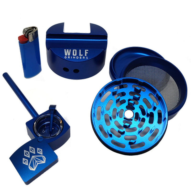 Wolf Grinders Combo Crusher All-In-One Cannabis Kit | 2.7" Wolf Grinders Combo Crusher All-In-One Cannabis Kit | Packaging - Headshop.com