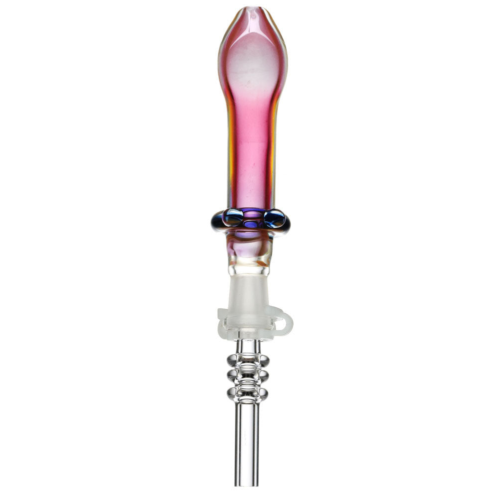 Fumed Glass Footed Honey Straw - 5.5" - Headshop.com