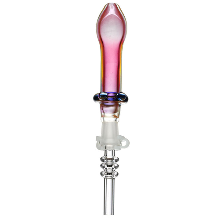Fumed Glass Footed Honey Straw - 5.5" - Headshop.com