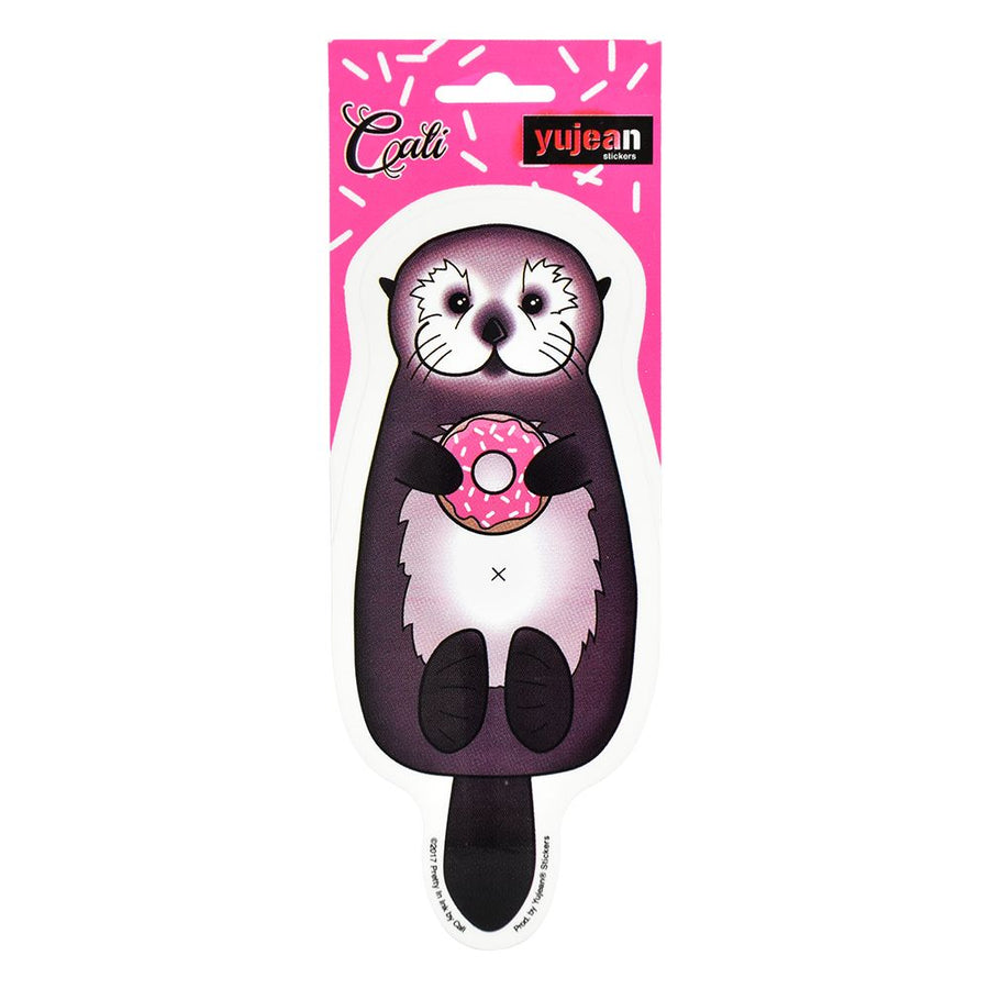 Cali Otter Donut Die-Cut Sticker - 6.5" x 2.75" - Headshop.com