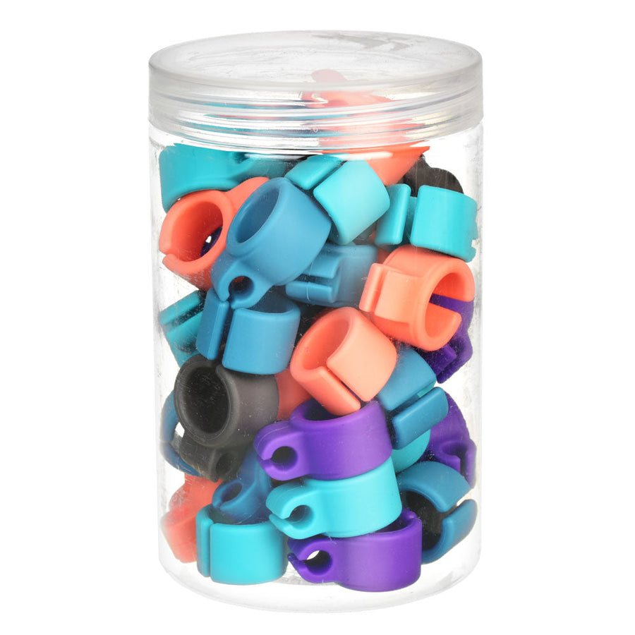 Silicone Ring Cone Holder - 1.35"x1" / Assorted Colors - 40CP TUB - Headshop.com