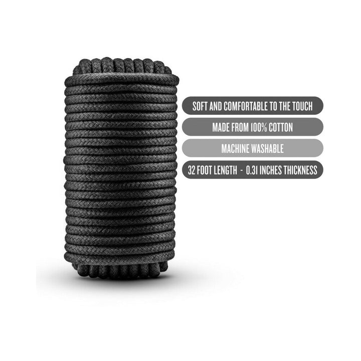 Temptasia Bondage Rope 32 ft. / 10 m Black - Headshop.com