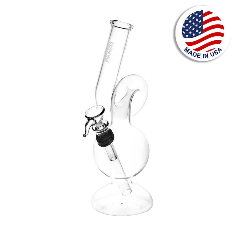 Phoenix Rising Upside Down Twisted Bubble Water Pipe - 8" / Clear - Headshop.com