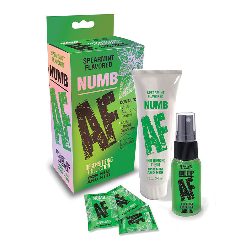 Numb AF Spearmint Flavored Desensitizing Collection Cream, Spray & Mints - Headshop.com