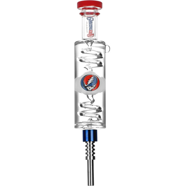 Grateful Dead x Pulsar Steal Your Face Glycerin Glass Dab Straw - 8.5" - Headshop.com