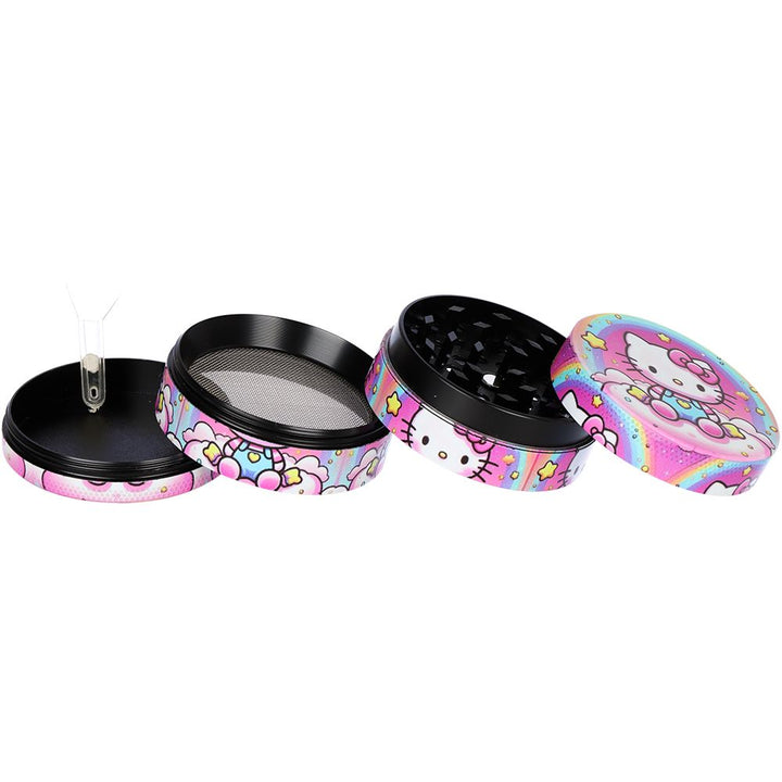 12CT DISPLAY - Kitty Aluminum Grinder - 4pc / 2" / Assorted Designs