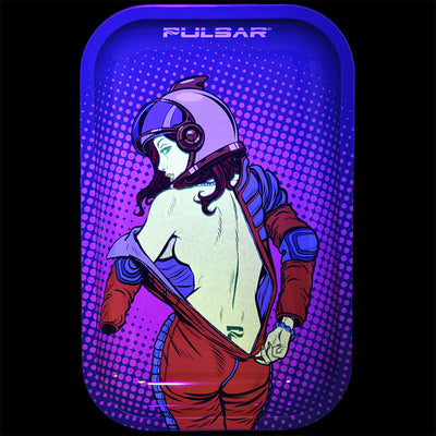 Pulsar Metal Rolling Tray - 11"x7" / Zero-G Strip Glow - Headshop.com