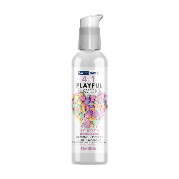 Swiss Navy 4 in 1 Playful Flavors Limited Edition Sweet Hearts 4 oz. - Headshop.com