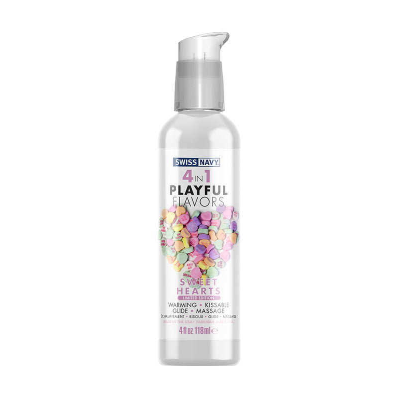 Swiss Navy 4 in 1 Playful Flavors Limited Edition Sweet Hearts 4 oz. - Headshop.com