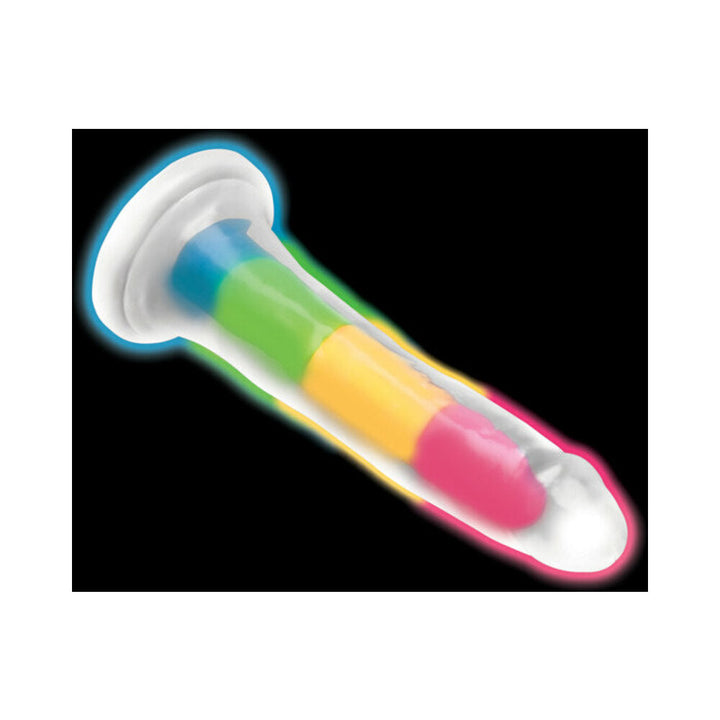 Lollicock Silicone Dildo 7 in. Rainbow Glow in the Dark - Headshop.com