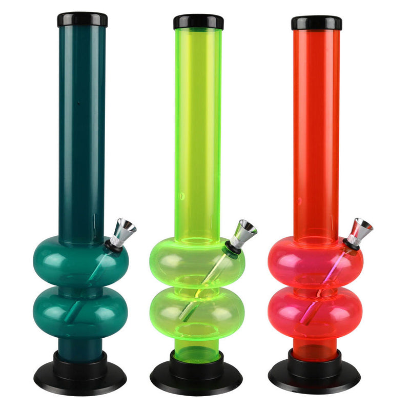 Acrylic Double Bubble Water Pipe - 12" / Colors Vary - Headshop.com