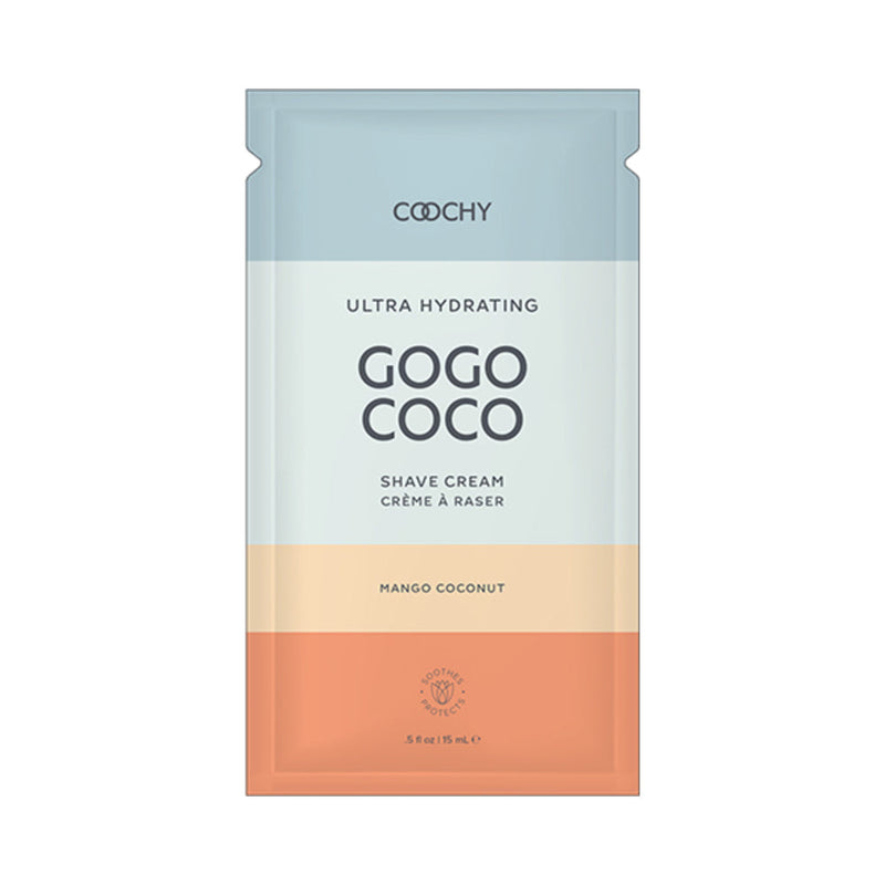 Coochy Ultra Hydrating Shave Cream Mango Coconut .35 fl oz./10 ml Foil 24-Piece Bulk Bag - Headshop.com