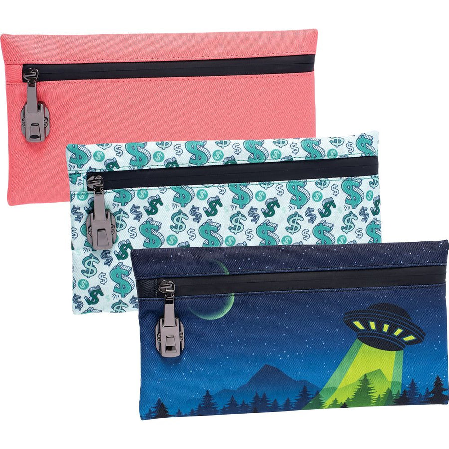 Smell Proof Zippered Fabric Pouch | 11" x 6" - Headshop.com