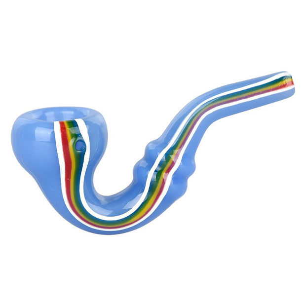 Striped Sherlock Glass Hand Pipe - 5" / 10CT - Headshop.com