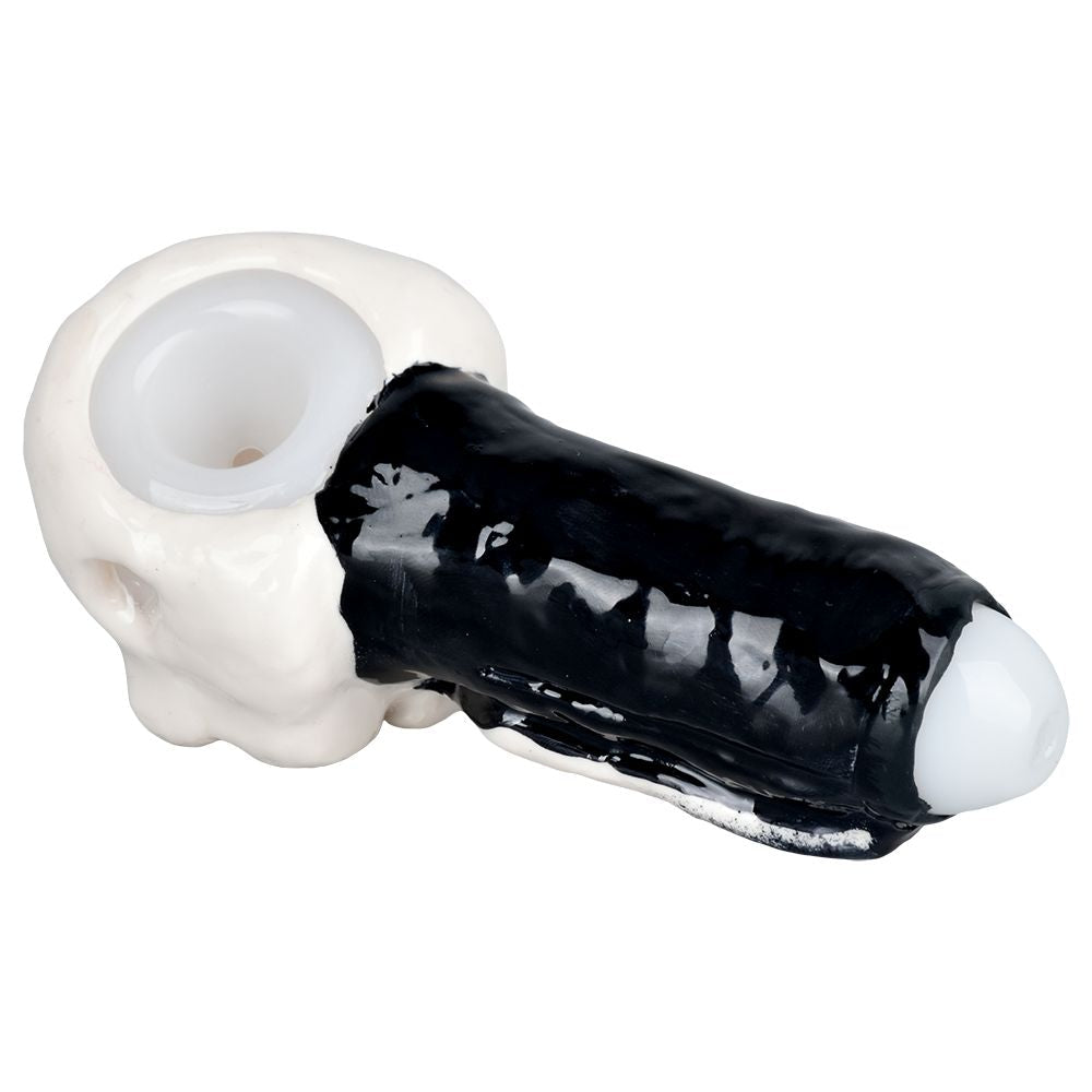 Punishing Skull Enamel on Glass Hand Pipe - 5.25" - Headshop.com