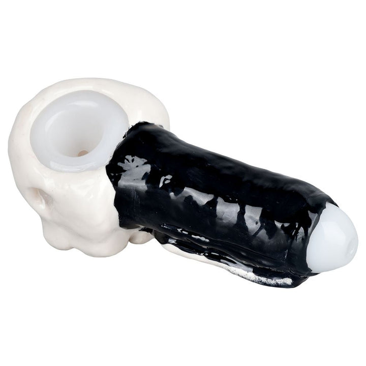 Punishing Skull Enamel on Glass Hand Pipe - 5.25" - Headshop.com