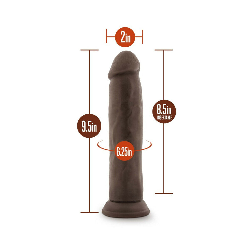 Dr. Skin Plus Thick 9 in. Triple Density Posable Dildo Brown - Headshop.com