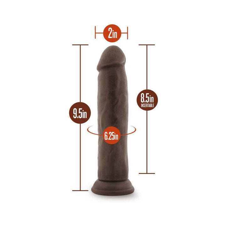 Dr. Skin Plus Thick 9 in. Triple Density Posable Dildo Brown - Headshop.com