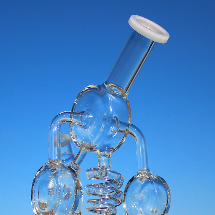 Approx. 11" Spiral Mushroom Recycler Water Pipe w/ Circ Perc - Headshop.com