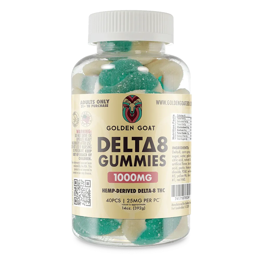 Delta 8 Gummies 1000mg - Blue Raspberry Rings - Headshop.com
