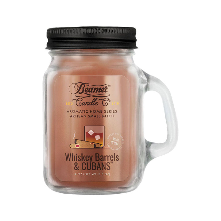 Beamer Candle Co. Mason Jar Candle | Whiskey Barrels & Cubans - Headshop.com