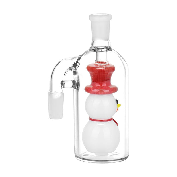 Smiling Snowman Glass Ash catcher - 5" / 14mm / 90D - Headshop.com